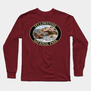 Mammoth Springs at Yellowstone National Park in Wyoming Long Sleeve T-Shirt